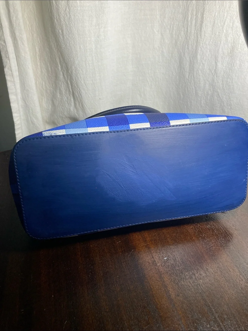 kate spade Blue and White Gingham Dome Satchel